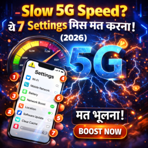 Slow 5G speed problem fix 2026 showing 7 important mobile settings to boost 5G internet speed